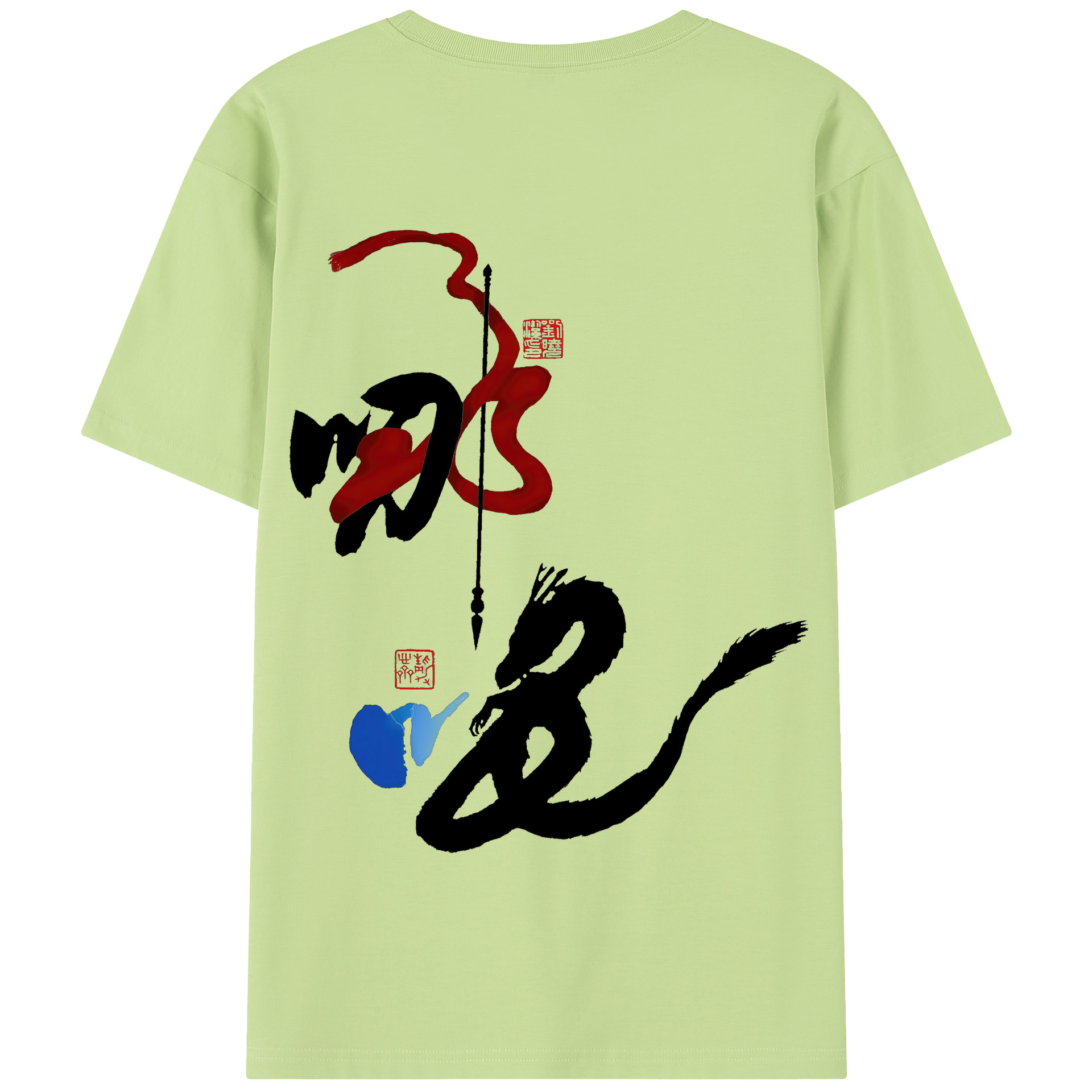 （画像用） Ne Zha 2 ナタ 魔童の大暴れ 綿100％半袖Tシャツ（背面プリント）